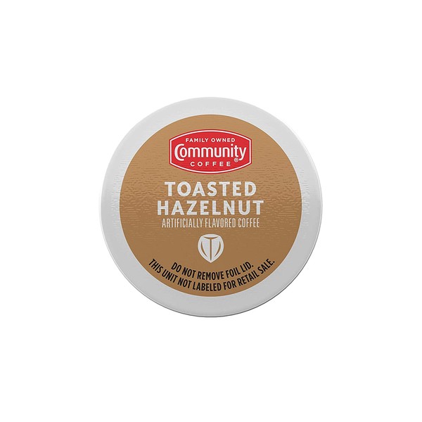 Community Coffee Toasted Hazelnut Flavored Medium Roast Single Serve K-Cup Compatible Coffee Pods, Box of 12 Pods