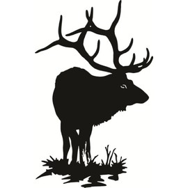 Wall Decal an Elk Animal Sticker for Home Living Room Bedroom Taxidermy Mounts, Antler Plaques, Head Mounts, Skulls, Rugs, Skins, Shoulder Mounts Removeable Cute Wall Decoration - Size: 14 in x 28 in