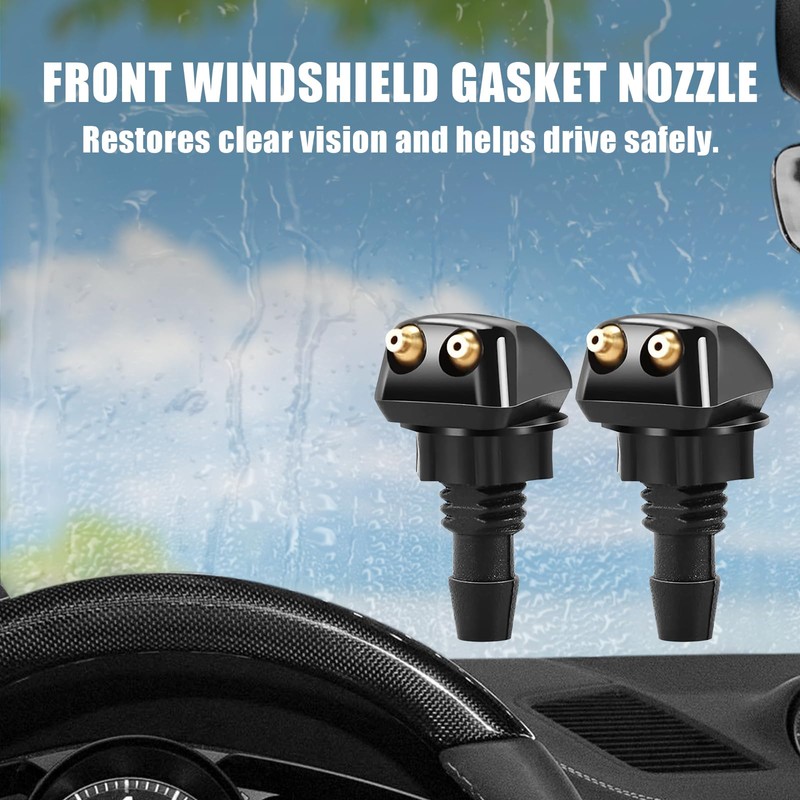 xbrtaia 2 Pack Front Windshield Washer Nozzles Kit, Including Adapters