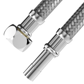 VARIOSAN Flexible Hose 17574, 10 mm RS x 3/8 Inch ÜWM, 500 mm, Stainless Steel Sheath, DVGW Certified, Drinking Water, Flexible Reinforced Hose