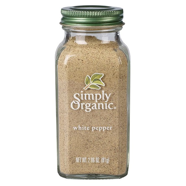 Simply Organic White Pepper, Certified Organic | 2.86 oz | Pack of 6 | Piper nigrum L.