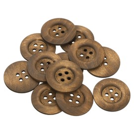 sourcing map 20Pcs Large Wooden Buttons, 50mm(2") 4 Hole Round Wood Sewing Button Craft for Sewing DIY Craft Clothing, Coffee