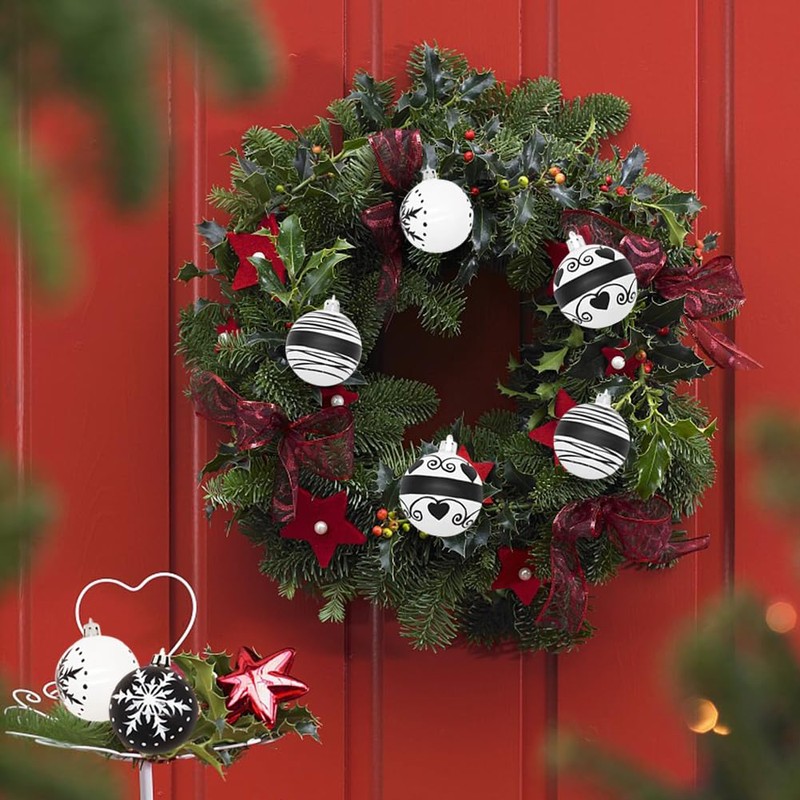 BRTNUP Pack of 16 Christmas Baubles Ornaments Christmas Tree Baubles