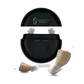 Hearing Aid Earbuds, Mini Hearing Amplifiers for Seniors | Completely-in-Canal Earbuds for Noise Reduction and Feedback Cancellation | Hearing Aids for Adults