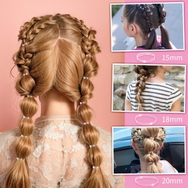 YGDZ Clear Elastics Hair Ties, 2000 PCS Transparent Rubber Bands for Hair, Hair Accessories for Girls, Women, Kids, Toddlers, 3 Sizes, Includes 2 Hair Tools and 1 Rat Tail Comb