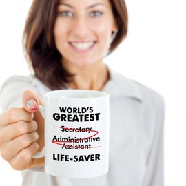 World's Greatest Secretary Life Saver Funny Appreciation Gift Idea Mug (15oz)