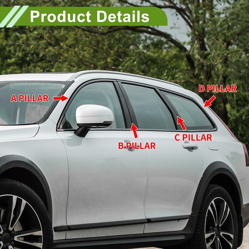 HOPESPANNER Door Pillar Window Trim for Chevy Captiva 2006-2015 Carbon
