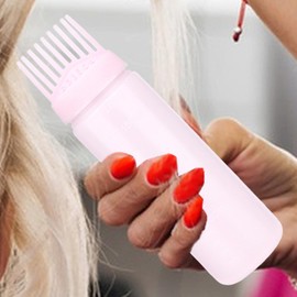 Hair Oil Application Bottle,Portable Scalp Comb Empty Bottle - Safe and Harmless Coloring Tool for Barber Shop, Beauty Salon, Home