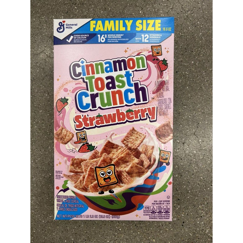General Mills Family Size Cinnamon Toast Crunch Strawberry Cereal 18.8