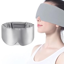 Antifaz para dormir, antifaz para dormir seda, antifaz seda,100% bloqueo de luz máscara para dormir, súper suave, cinturón de sueño ajustable, adecuado para dormir, vuelo, yoga y viajes(Gris)