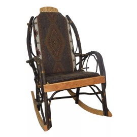 amishvillage.net Amish Hickory Rocking Chair Pad Cushion Set in Dark Apache Fabric