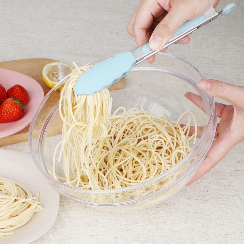 Hotec Mini Silicone Kitchen Tongs for Cooking - 7-Inch Small