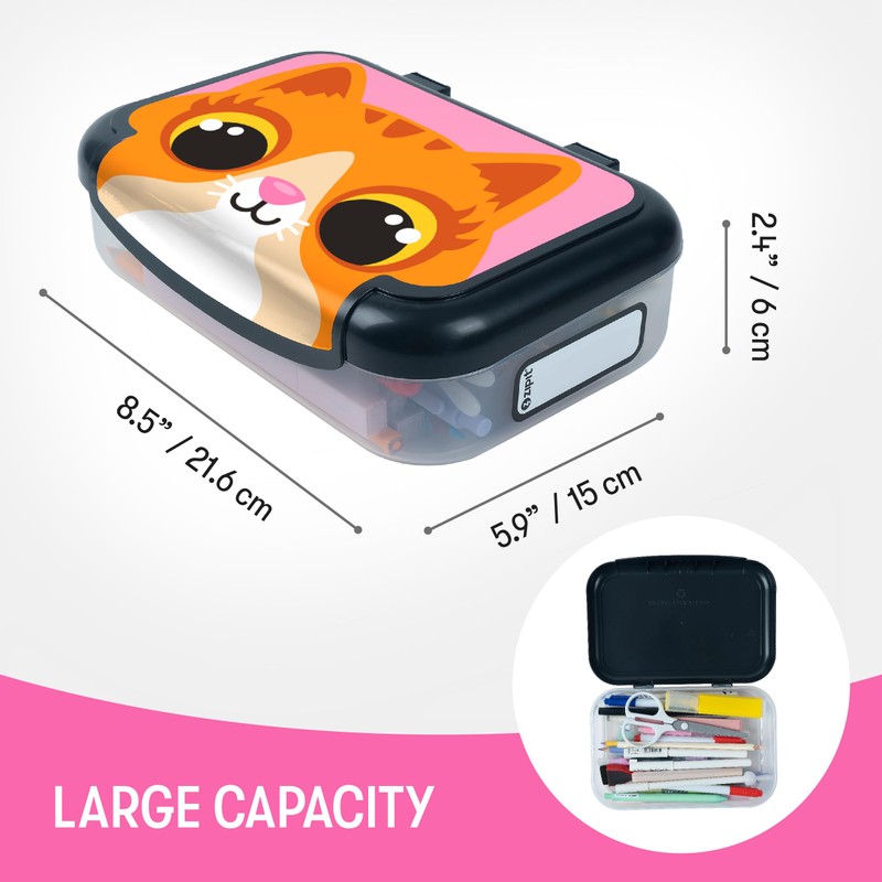 ZIPIT Recycled Plastic Pencil Case for Girls, Large Pencil Case