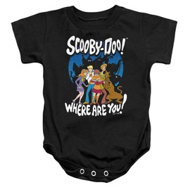 Popfunk Scooby-Doo Ghost Silhouettes Unisex Infant Snap Suit for Baby, Black, Small