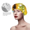 Gorro Ducha Diseño Girasoles Mariposas Azules Mujer Impermeable Doble Capa