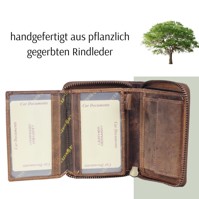 FFelsenfest Wallet with Desired Name Butterfly Motif, brown, coin purse