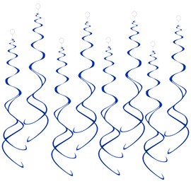 30 Pcs Blue Swirls Decorations Hanging Swirl Decorations Blue Party Streamers Decorations for Ceiling