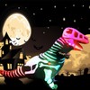 LEDPATY Kids inflatable costumes black T-rex skeleton Shark (Black skeleton,