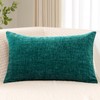 JOTOM Chenille Cushion Covers 30x50 cm Soft Teal Decorative Throw