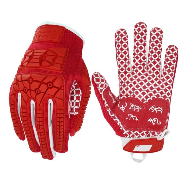 Seibertron Lineman 2.0 Padded Palm Football Receiver Gloves, Flexible TPR