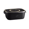Emile Henry, Black Cheese Storage Box/Serving Platter, 12 x 8
