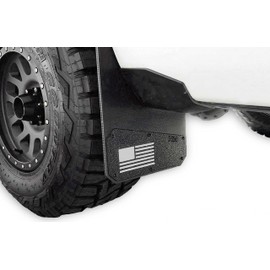 REK GEN 'Merica Mud Flaps Compatible with 2017-2020 Ford F-150 - Installation Hardware and Instructions Included (Rear, White)