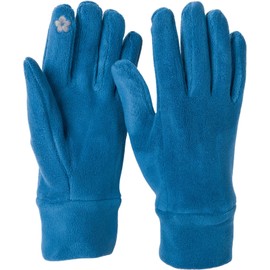 styleBREAKER 09010047 Women's Touchscreen Fleece Gloves Plain Warm Finger Gloves Winter, petrol