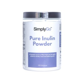 Simply Supplements SimplyGo Pure Inulin Powder | 500g | 100 Servings | Great Source of Soluble Dietary Fibre | Prebiotic Supplement | Vegan Friendly | Resealable Tub for Ease