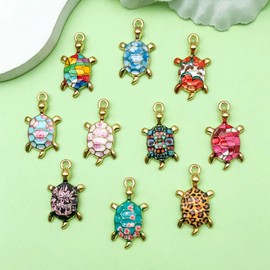 WOCRAFT 30pcs Enamel Sea Ocean Life Turtle Charms for Jewelry Making Bulk Summer Nautical Marine Life Charms Necklace Earrings Bracelet Making DIY Craft (SN943)