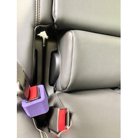 BPA-Free Car Seat Belt Buckle Booster - Keeps Your Receptacle Stable & Upright – with Kid Safety Sticker Set Gift (4-Pack, Short - Snap Around Buckle)
