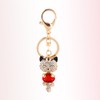 Hztyyier 3D Kitten Key Ring, Crystal Rhinestone Key Ring Charm
