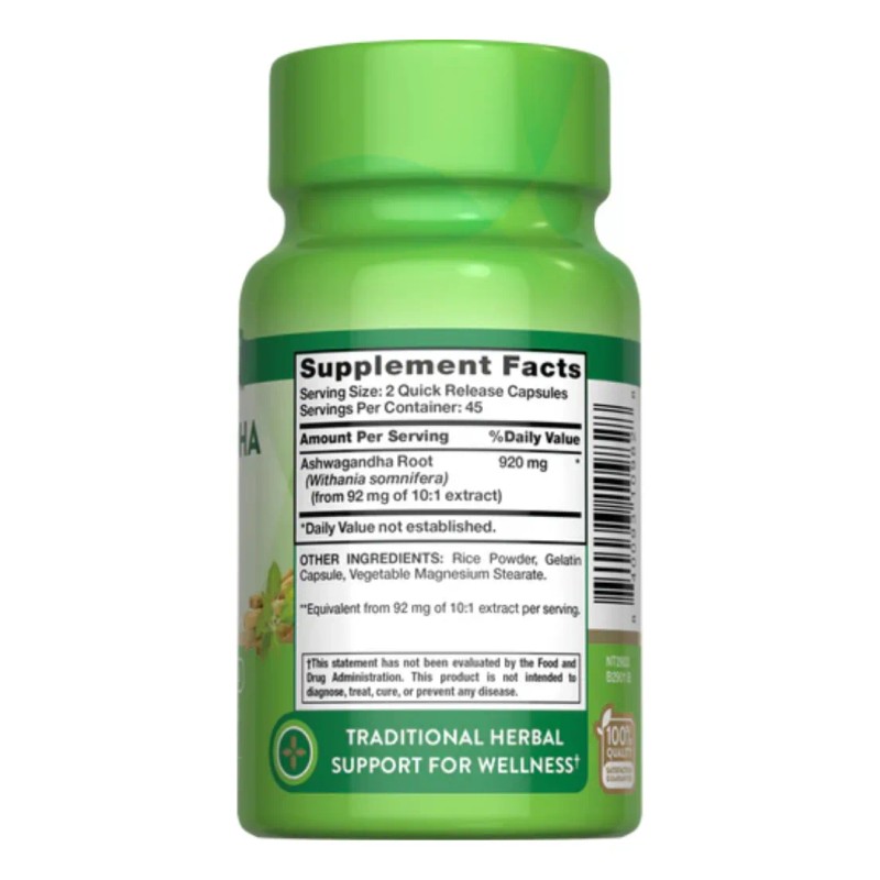 Nature's Truth Raíz De Ashwagandha, 90 Cápsulas