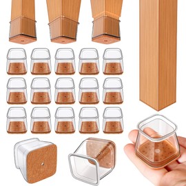 Ansible 24 pcs Square Extra Large Chair Leg Floor Protectors, Furniture Felt Pads Silicone Covers caps for Chairs,Chair Leg Protectors for Hardwood Floors (Extra Large fit:1.5''-2.2'')