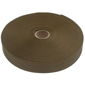 GM CLIMBING 1 inch Nylon Tubular Webbing Tape CE UIAA Certified 4000lb Heavy Duty for Climbing Rescue Rope Works Survival Outdoor General Purposes 1" x 100Ft Coyote Brown
