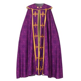 COSDREAMER Unisex Church Catholic Vestments Cape Cloak Priest Celebrant Chasuble Mass Vestments Robe (purple, Medium)