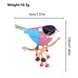 Bird Brooch Women's Brooches & Pins - Lapel Pin Funny Animal Enamel Broach Elegant Badge with Rhinestone Clothes Backpack Decoration UB1754