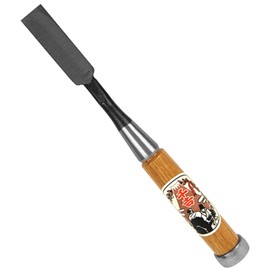 千吉銅賞 ノミ 追入のみ 刃巾18mm 木工用 鋼付 赤樫柄 奥行2.5×高さ22×幅2.5cm