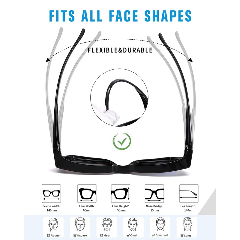 Pro Acme Polarised Men's Sunglasses, Oversized Space Over Glasses Shades