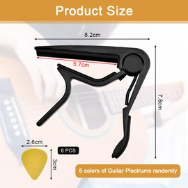 VCRANONR Capo, Capo with 6 Picks, Guitar Capo for Concert Guitar, Zinc Alloy Capo, Capo Guitar, Western Guitar, Guitar Capo Acoustic Guitar Capo Guitar Ukulele