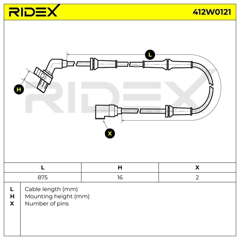 RIDEX ABS Sensor 412W0121 Front Both Sides 121 III (JASM,