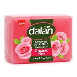 Dalan Organic Rose Glycerin Soap – 3 Bars, 150g Each – Transparent Soap with Natural Glycerin – Savon de Marseille