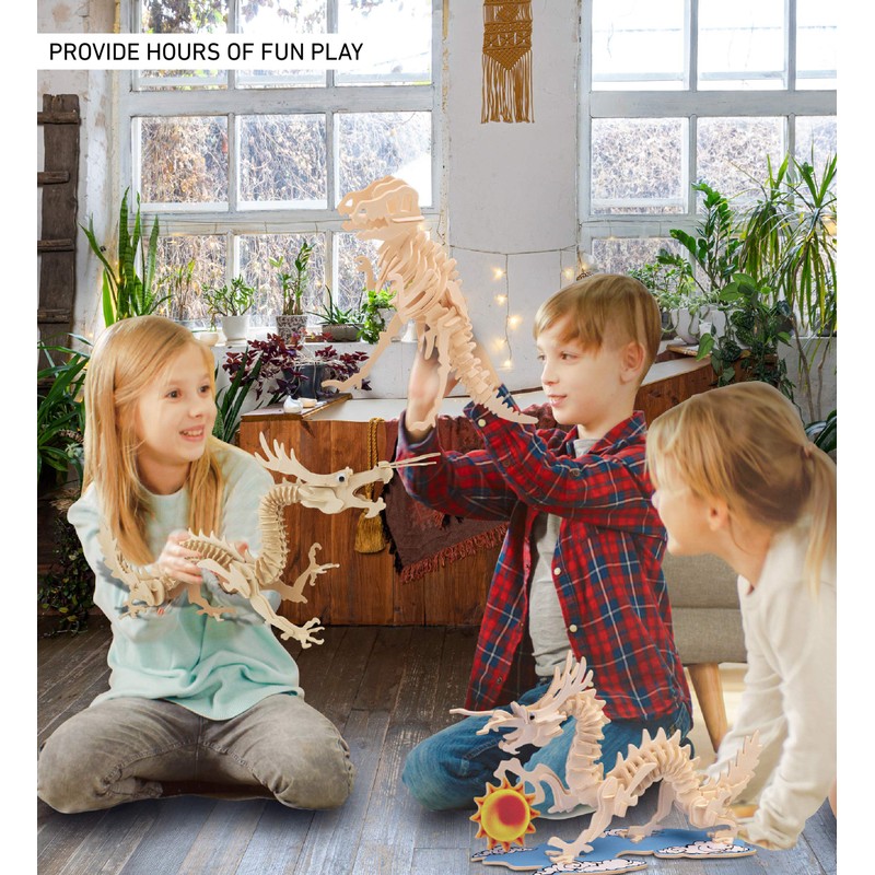Puzzled 3D Puzzle Dragon Building Kit - Wooden Dragon Puzzle