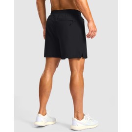 G Gradual - Pantalones cortos de correr 2 en 1 para hombre con bolsillos con cierre, pantalones cortos de entrenamiento de gimnasio de 5 pulgadas para hombre, forro de compresión de secado rápido