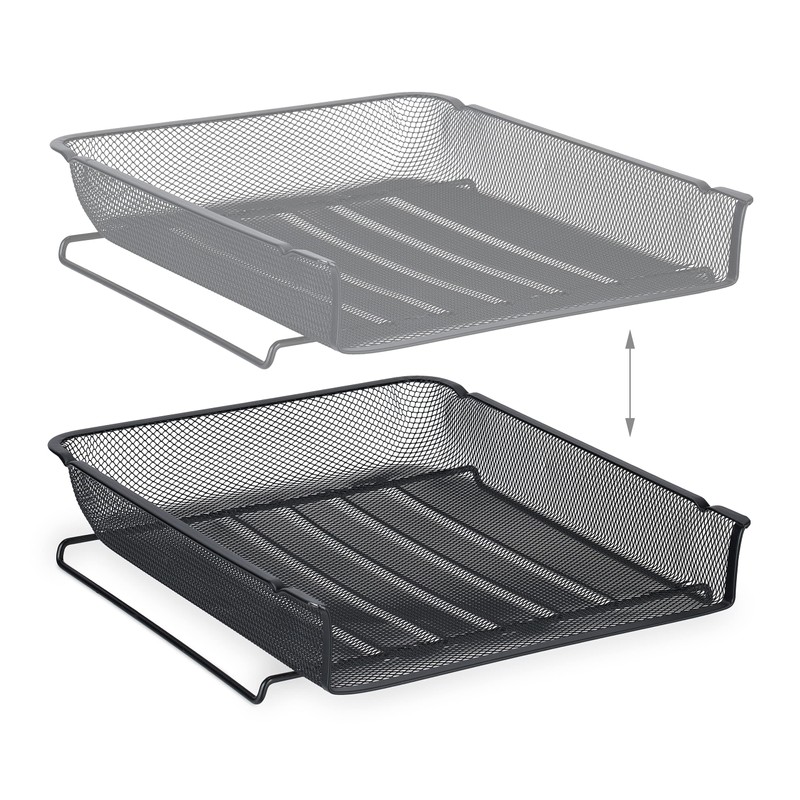 Relaxdays Document Tray, Stackable A4 Tray, Vertical, H x D:
