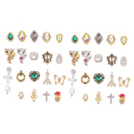 Healvian 100pcs Nail Art Rhinestones Kit Multi-Shape Shiny Nail Jewels for Crafts Manicure Designs Creative Jewelry for Elegant Decoration