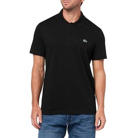 Lacoste Men's Fashion Regular Fit Short Sleeve Polo, Black, Large