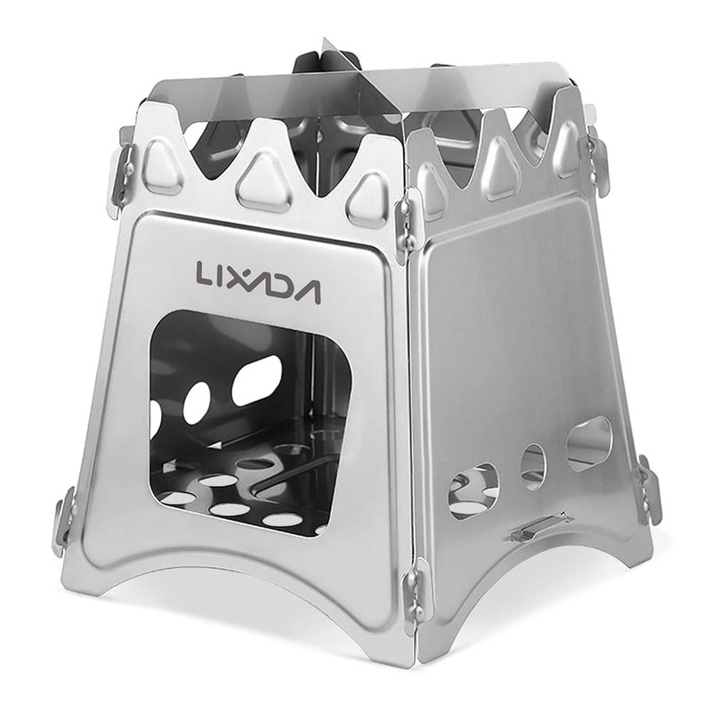 Lixada Camping Wood Stove Folding Lightweight Stainless Steel Wood Burning