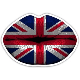 Flag Lips Sticker Decal for Wall, Laptop, Truck, car Bumper Sticker 5 inches (Lips British Flag)
