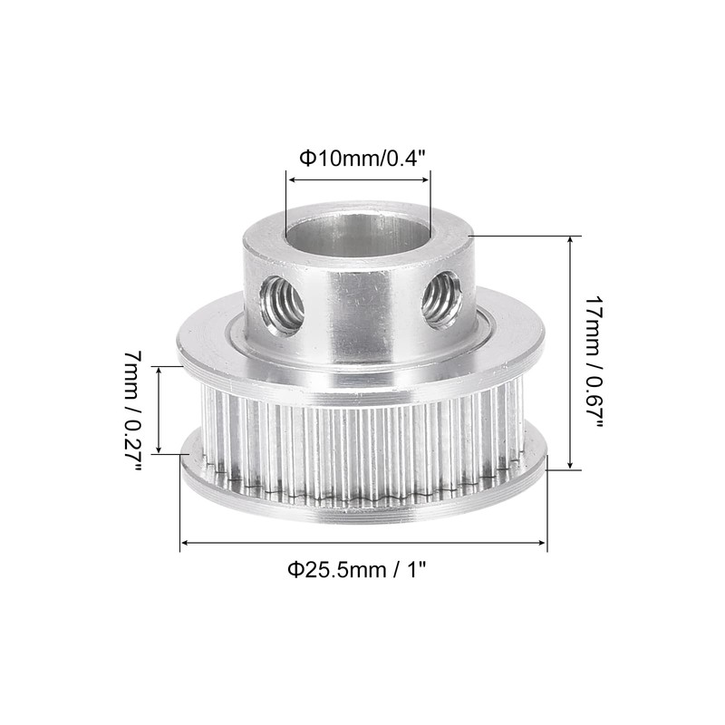 sourcing map 36 Teeth 10 mm Bore Aluminium Synchronous Wheel