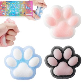3PCS Taba Squishy, Cat Squishy, Squishy Cat, Mini Animals Stress Relief Toy, Funny Novelty Cute Animals Stress Relieving Fidget Toy, for Boys Girls Birthday Party Gifts(Blue,White and White)